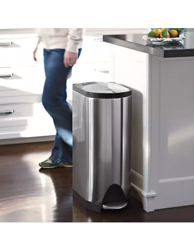 Poubelle Papillon à pédale - 30L - Inox Brossé