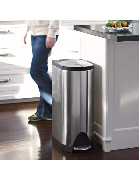 Poubelle Papillon à pédale - 30L - Inox Brossé
