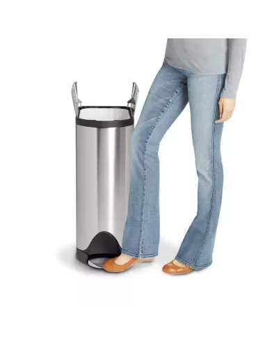 Poubelle Papillon à pédale - 30L - Inox Brossé