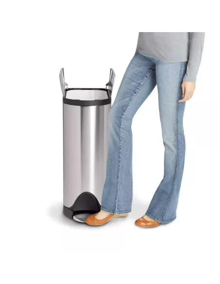Poubelle Papillon à pédale - 30L - Inox Brossé