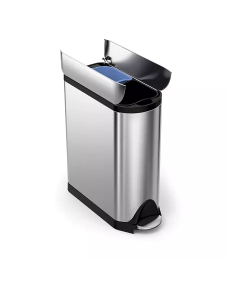 Poubelle Tri Papillon à pédale - 40L - Inox Brossé