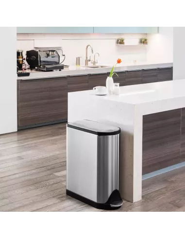 Poubelle Papillon à pédale - 45L - Inox Brossé