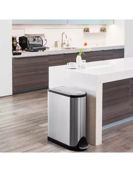 Poubelle Papillon à pédale - 45L - Inox Brossé