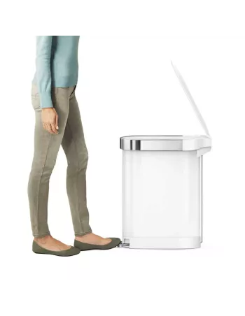 Poubelle étroite à pédale - 45L  - Blanc 2