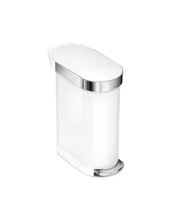 Poubelle étroite à pédale - 45L  - Blanc