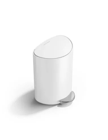 Poubelle Demi-lune à pédale - 6L - Blanc