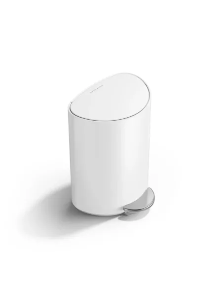 Poubelle Demi-lune à pédale - 6L - Blanc
