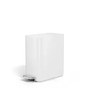 Poubelle étroite à pédale - 5L  - Blanc