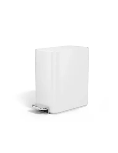 Poubelle étroite à pédale - 5L  - Blanc