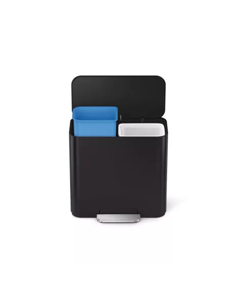 Poubelle de recyclage  - 15 L - Noir mat