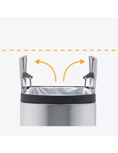 Poubelle Papillon à pédale - 10L - Noir Mat