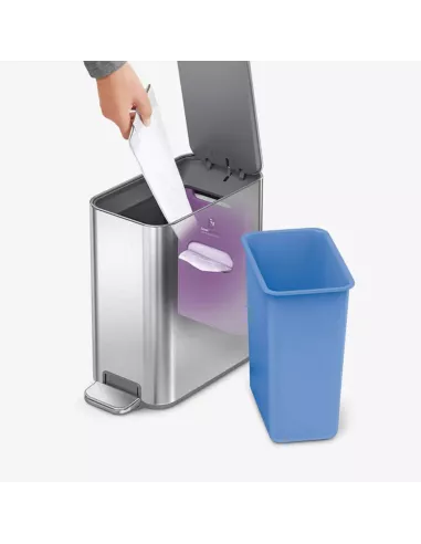 Poubelle compacte à pédale - 5L  - Noir mat