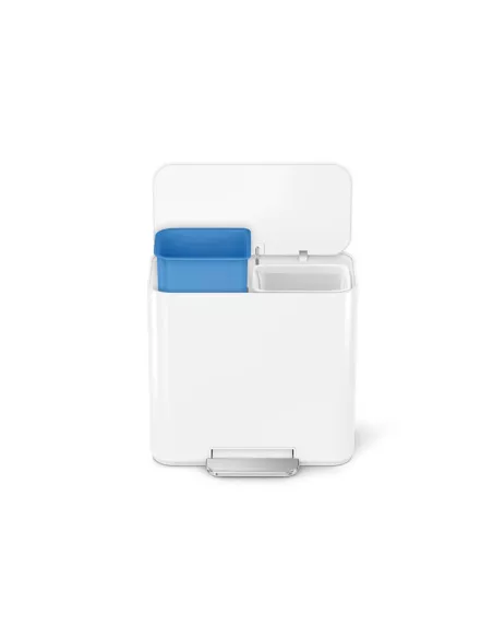 Poubelle de recyclage  - 15L - Blanc
