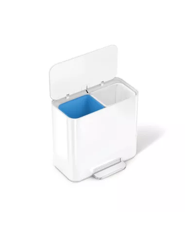 Poubelle de recyclage  - 15L - Blanc