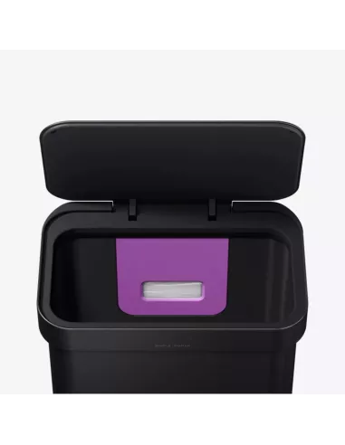 Poubelle Cuisine Design à pédale -  55L- Noir mat