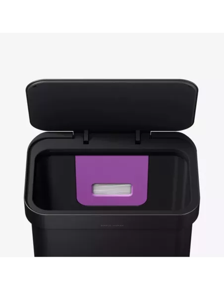 Poubelle Cuisine Design à pédale -  55L- Noir mat