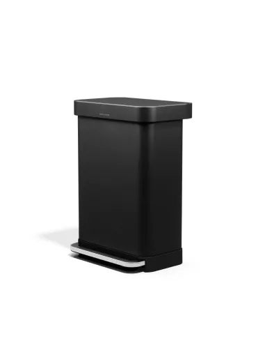 Poubelle Cuisine Design à pédale -  55L- Noir mat