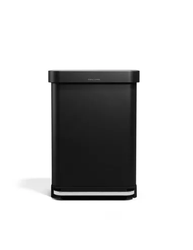 Poubelle Cuisine Design à pédale -  55L- Noir mat