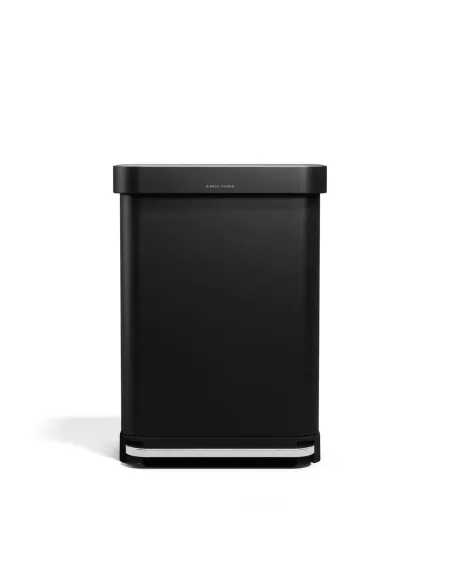 Poubelle Cuisine Design à pédale -  55L- Noir mat