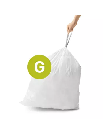 Sac poubelle code G - 30L - Lot de 20 - Blanc