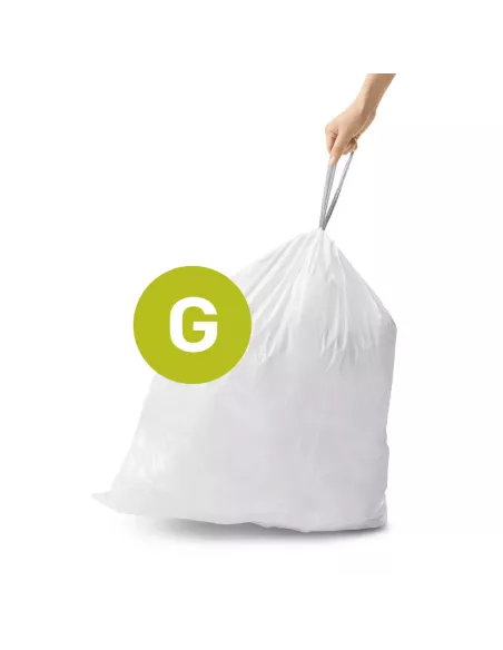 Sac poubelle code G - 30L - Lot de 20 - Blanc