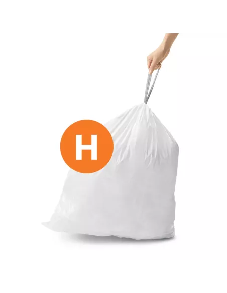 Sac poubelle code H - 30-35L - Lot de 20 - Blanc