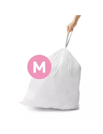 Sac poubelle code M - 45L - Lot de 20 - Blanc