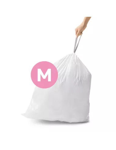 Sac poubelle code M - 45L - Lot de 20 - Blanc