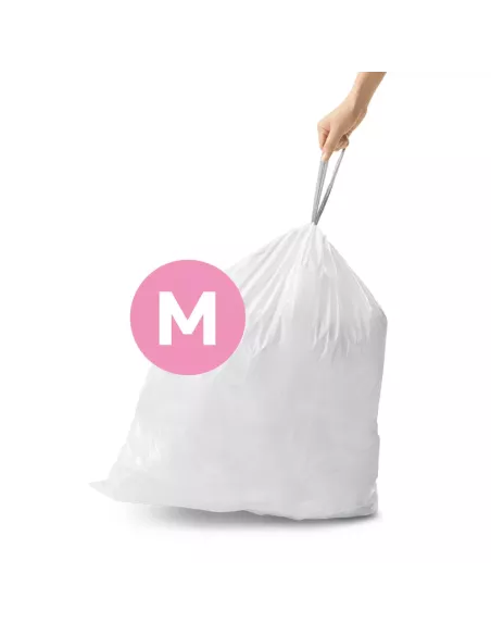 Sac poubelle code M - 45L - Lot de 20 - Blanc