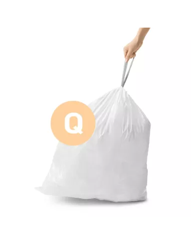 Sac poubelle code Q - 50-65L - Lot de 20 - Blanc