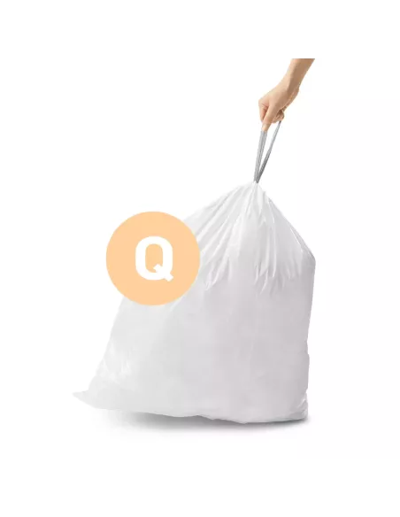 Sac poubelle code Q - 50-65L - Lot de 20 - Blanc