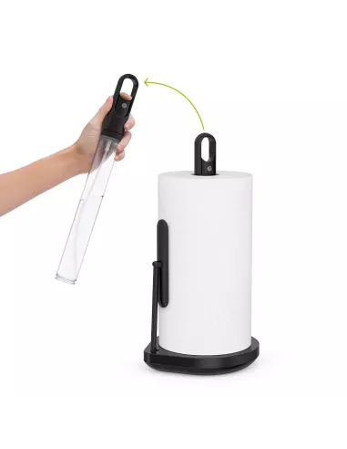 Porte essuie-tout avec spray intégré - Acier noir mat