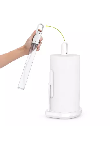 Porte essuie-tout avec spray intégré - Acier blanc
