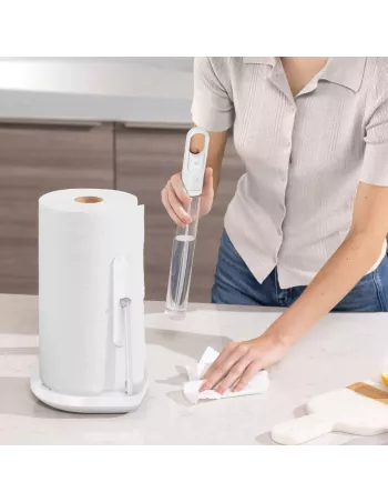 Porte essuie-tout avec spray intégré - Acier blanc 2