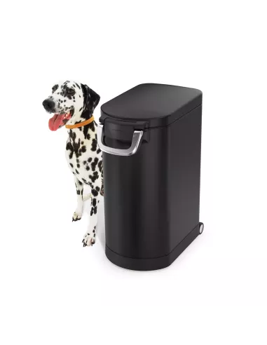 Contenant à nourriture pour animaux - Grand format - Acier noir