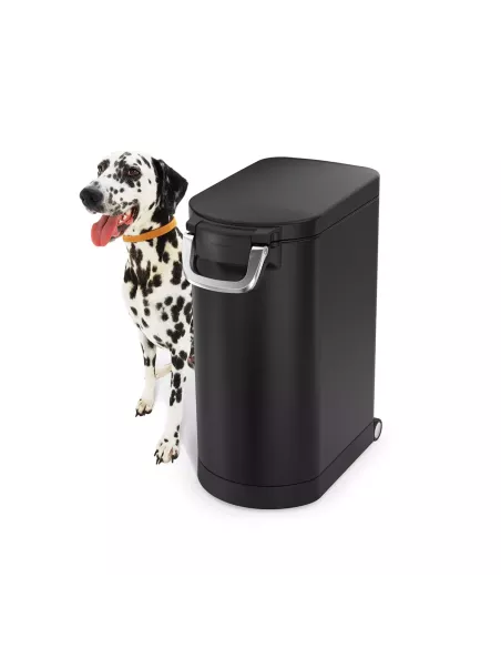 Contenant à nourriture pour animaux - Grand format - Acier noir