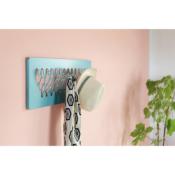 Porte Manteau Mural Design James Turquoise Pastel