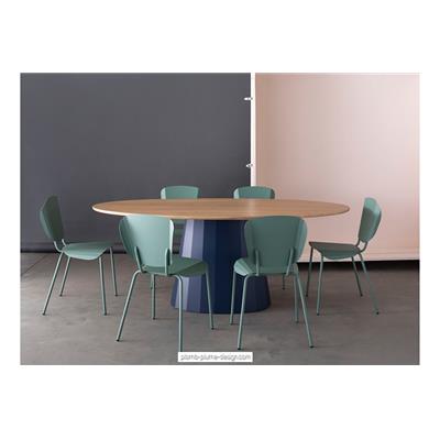 Table à Manger Design Ovale Plateau Chêne Ankara 200cm