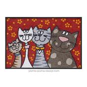 Tapis d'Entrée Original Famille Chat 50x75