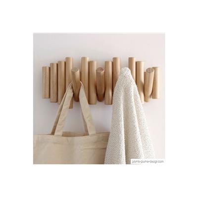 Porte Manteau Mural Bois Naturel Picket Rail