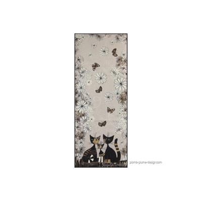 Tapis de Couloir Design Chat Gatti con fiori 190x75