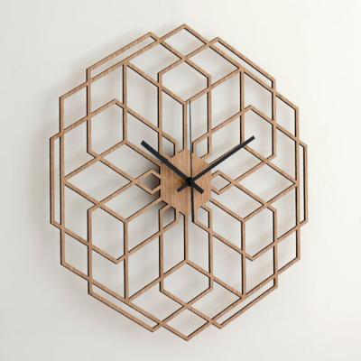 Horloge Murale Bois HexaFlower Chêne