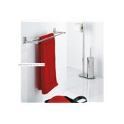 Porte Serviette Mural Double Inox Brillant Lucido 60cm