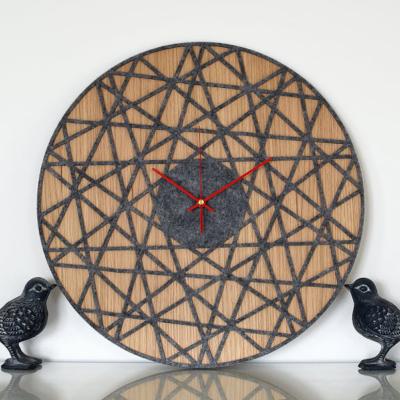 Horloge Murale Bois Polygon Gris