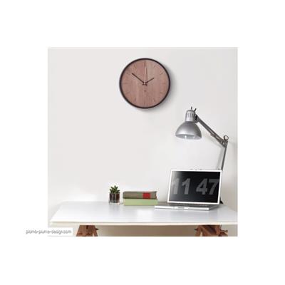 Horloge Murale Bois Madera noyer noir