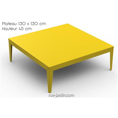 Table Basse Design Carrée Zef 130cm - Acier ou Aluminium