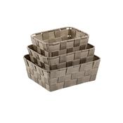 Panier Salle de Bain Alvaro Taupe - Lot de 3