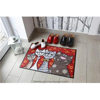 Tapis d'Entrée Original Famille Chat 50x75