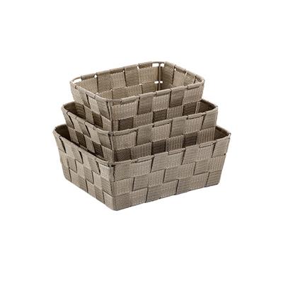 Panier Salle de Bain Alvaro Taupe - Lot de 3