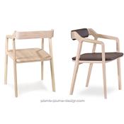 Fauteuil Design Chne Massif Kundera  - Cuir en option